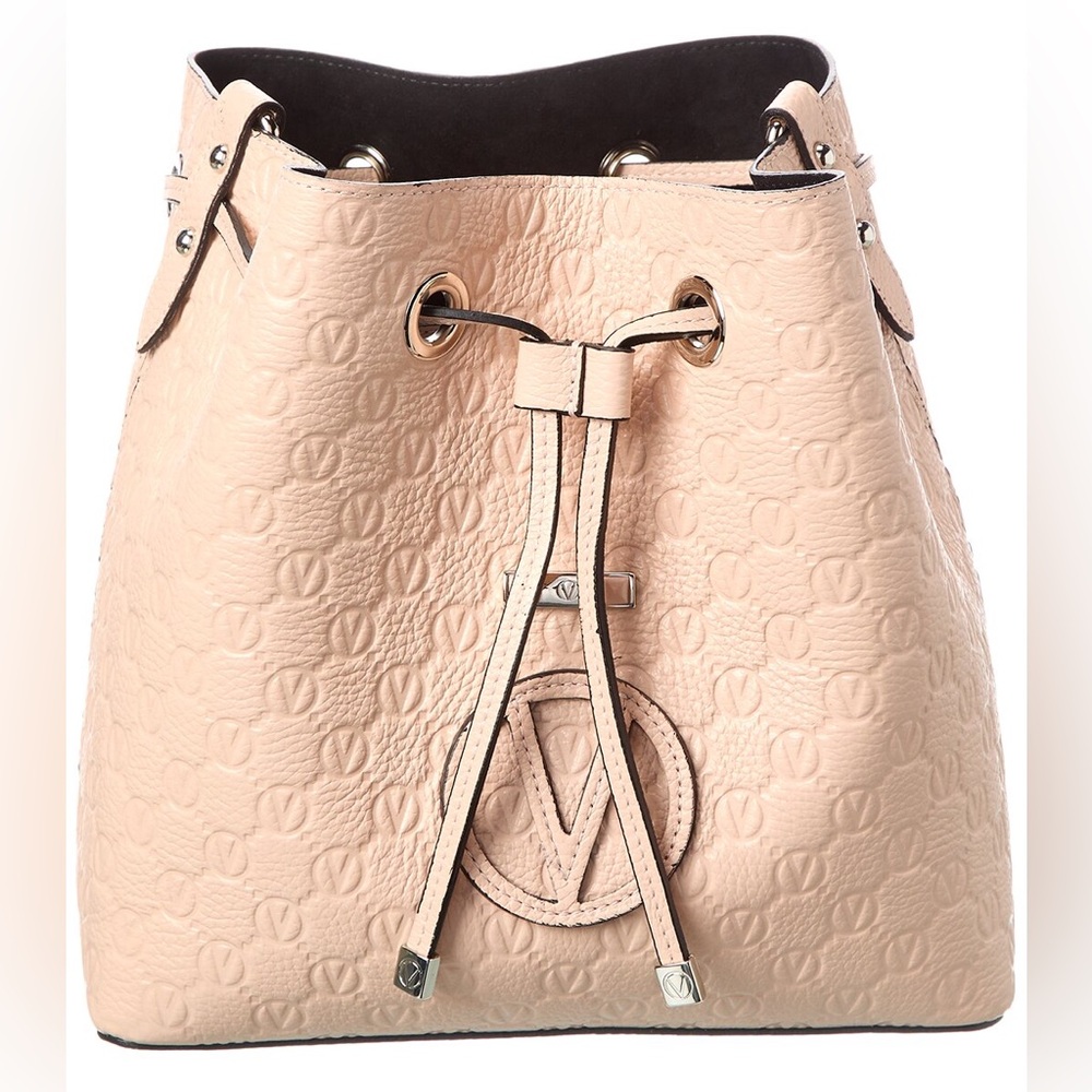 NWT Valentino by Mario Valentino Karl Medallion Embossed Leather Bag Light Pink